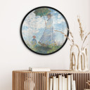 Plakat Monet - Kobieta z parasolem - Madame Monet z synem - Okrągły