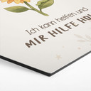 Alu-Dibond Hexagon mit Sonnenblume - positiver Spruch 'Ich kann helfen'