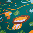 Farverigt børnetapet: Grønt og gult jungletapet med dyr, Made in Germany Little Love