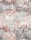Papier peint photo Paysage de montagne abstrait à l'aquarelle dans le gris, le rose et le brouillard