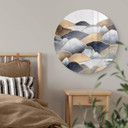 Tableau sur verre Fredriksson - Collines d'or - Rond