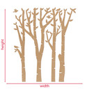 Drewniany panel ścienny XXL brzoza - las z ptakami - MDF natura