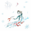Wallsticker Frozen 2 - Elsa i vandfarver