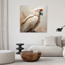 Leinwandbild Vogel Papagei beige gemalt