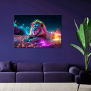 Canvas print neon løve natur abstraktion
