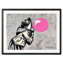 Poster Chewing-gum Rose Street Art - Habib