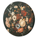 Rundes Leinwandbild Retro Vintage Blumen