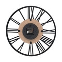 Horloge murale design Wood & Steel avec finition en bois de noyer et chiffres romains Ø40 cm