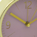 Wecker in Gold-Optik mit Rosa - Rund Ø11 cm