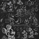 Non-woven tapet - Mickey Chalkboard - 120 x 200 cm