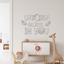 Sticker mural Kvilis - Unicorn Believe in a field of horses