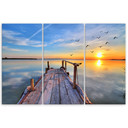 3 stykke lærredstryk, Sunset Jetty Lake