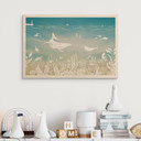 Plakat drewniany podwodny świat raj - Ombre - Kikki Belle