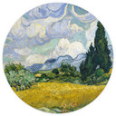 Fototapeta van Gogh - Pole pszenicy z cyprysami - Okrągła - tapeta flizelinowa/tapeta flizelinowa sa
