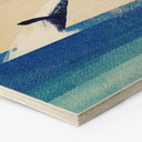 Hexagon Houten Wanddecoratie Walvis in de zee - Rivers