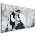 3 stykke lærredstryk, Banksy Maid Street Art