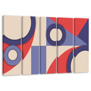 Tableau sur toile 5 pièces, Formes géométriques abstraites