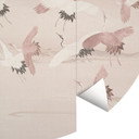 Tapeta z ptakami Żurawie nad jeziorem - Bloomery Decor - Okrągła - samoprzylepna/nie tkana