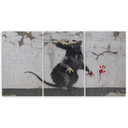 3 stykke lærredstryk, Banksy Street Art Rat