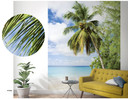 Palmetræ på stranden tapet Fototapet Grøn, Blå, Blomster 2,70 x 2,12 m