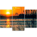 3 stykke lærredsprint, Sunset Lake Grass Nature