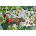 Livingwalls papier peint photo ARTist Jungle Rhino avec jungle et hippopotame 