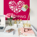 Zelfklevende Poster - I love Shopping
