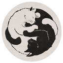 Naklejka na ścianę z kotami Ying & Yang - Tunaboylu - okrągła