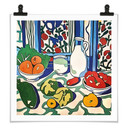 Plakat Owoce i warzywa na kuchennym stole - Inspirowany Matisse - Zamart