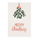 Świąteczny obraz z tkaniny - Wesołych Świąt z jemiołą - Menina Lisboa