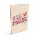 Obraz drewniany Girl Power napis retro fioletowy