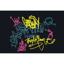 Fototapet Graffiti Subway Black Coloured 3,75 x 2,50 m - gatukonst Icke-vävd tapet urban