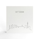 Billede af træ til at sætte op - Skyline Rotterdam Outline - 15x15 cm
