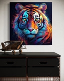 Leinwandbild Tiger Pop Art Farbig