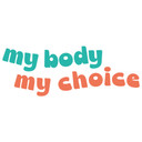 Wallsticker med ordsprog - My body my choice turkis-koral