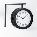 Bahnhofsuhr im Vintage Style aus Metall, schwarz | 28x25,3 cm