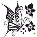 Sticker mural - Vrille de fleurs 9 (bicolore)