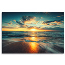 Canvasbillede, solnedgang hav