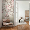 COSMOPOLITAN blomstrer grene pink beige - vintage Ikke-vævet tapet romantisk