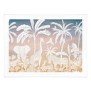 Plakat Jungle Paradise z dzikimi zwierzętami - Ombre - Kikki Belle