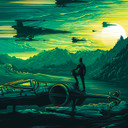 Vlies Fototapete - Star Wars X-Wing Assault Takodana - 200 x 280 cm