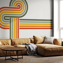 Wallsticker retro halvcirkel | regnbuefarver