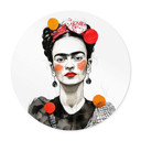 Plakat Frida Kahlo pop art portret - Jaszke - Okrągły