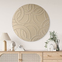 Billede Abstrakte ringe beige - Grande - rund – print på aluminium (Alu-Dibond)