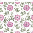 Tapet med mønster - akvarelblomster 05 - pink