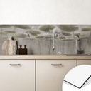 Keukenachterwand met lotusbloemen en zwaan in water in grijs - Ms Tiff