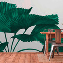Papier peint végétal Tropical Leaves en gris vert - Papier peint intissé Designwalls 2 - 2,55 x 3,5 