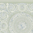 Tapeta z włókniny Versace Heritage Baroque Medallion Floral Green White Blue luksusowa
