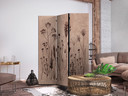 Paravent, Raumteiler freistehend, Trennwand - Plant Vintage in Lime Wash Technique