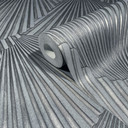 Tapeta z włókniny o wyglądzie 3D, geometryczna grafika w paski w kolorze szarym 